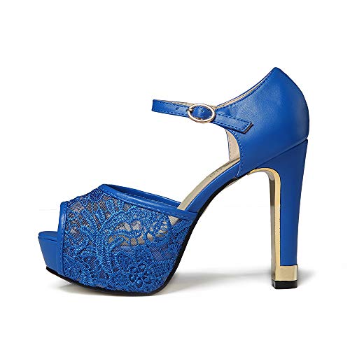 Lace Open Toe Women Platform High Heel Shoes