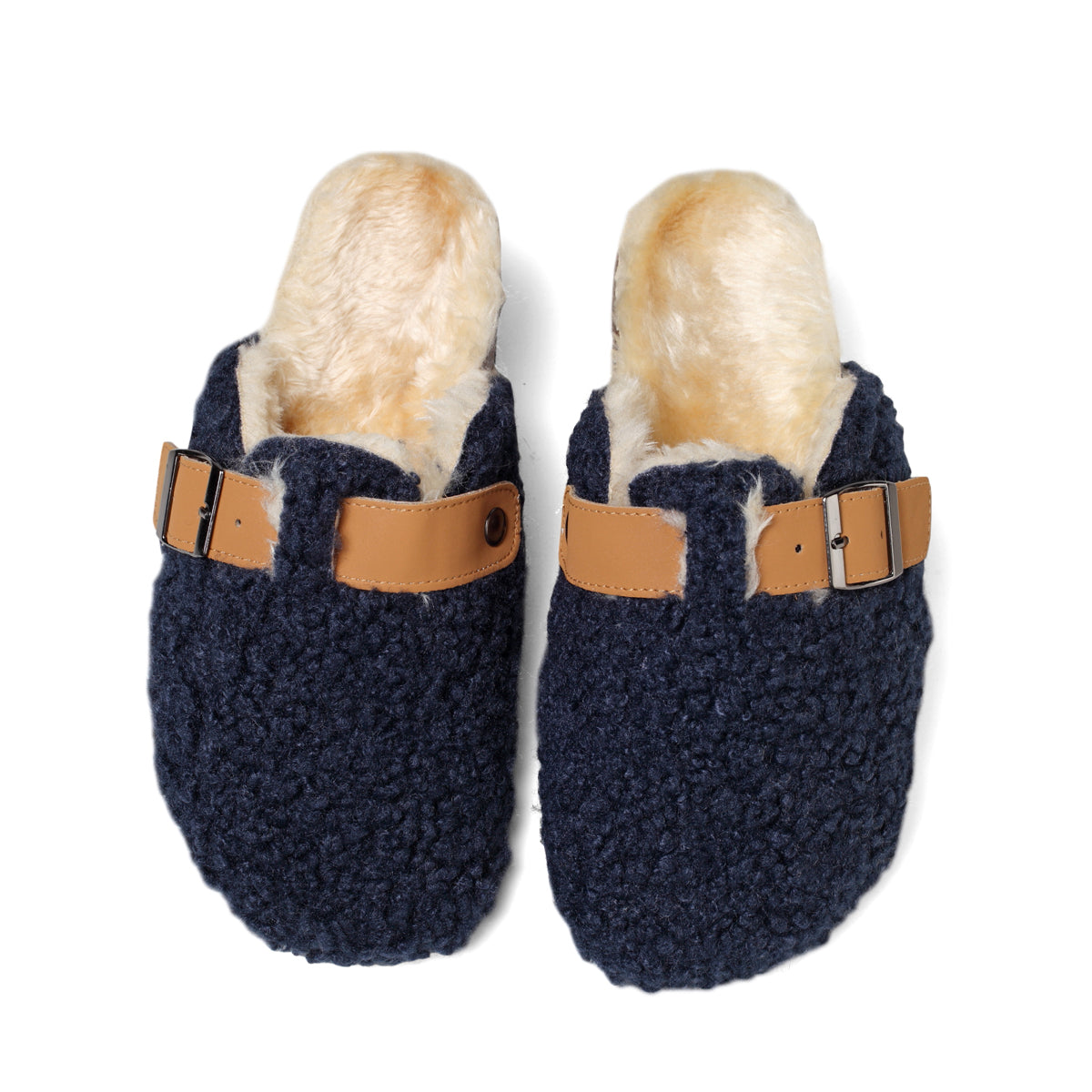 Women's Plush Warm House Slippers Memory Foam Cork Clogs