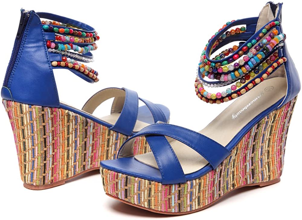 Bohemian wedge sandals best sale