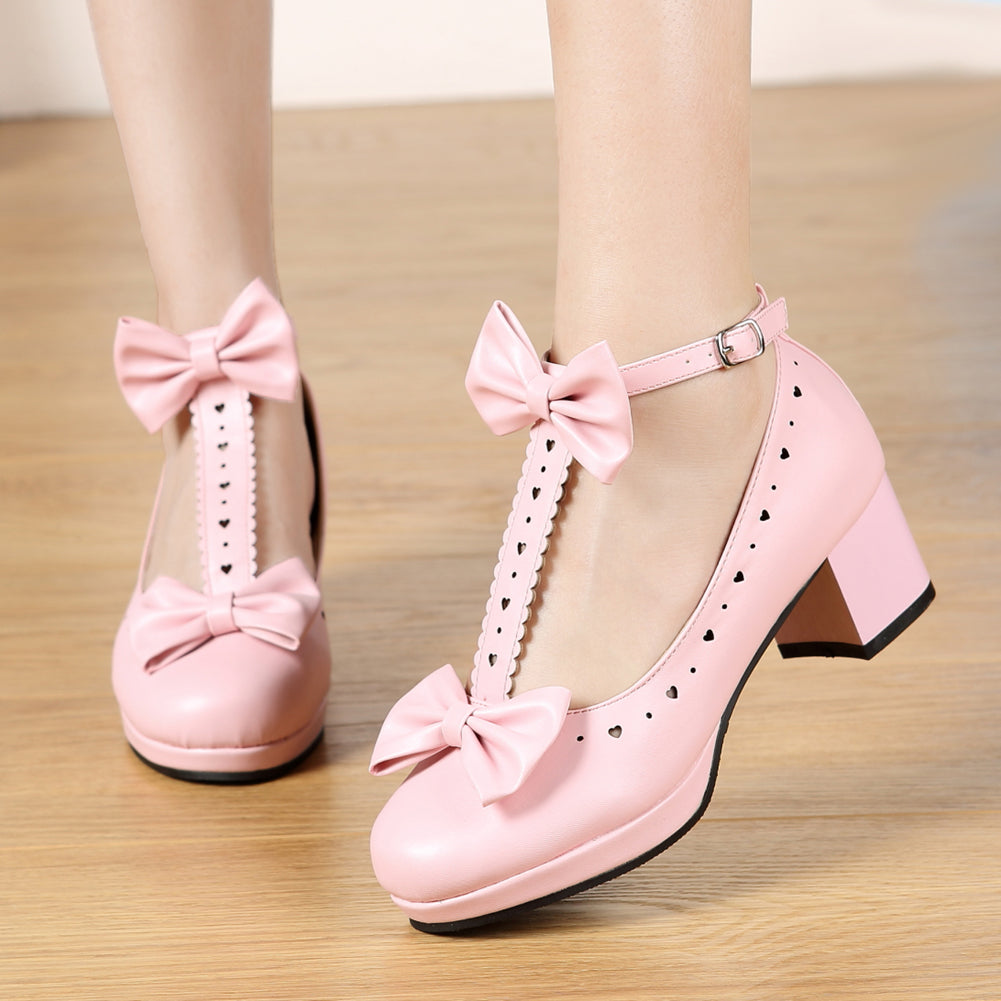 Lolita T-Straps Bows Shoes