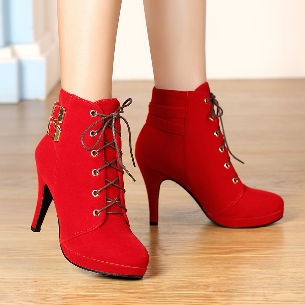 Lace Up Ankle Boots - Xmas Style