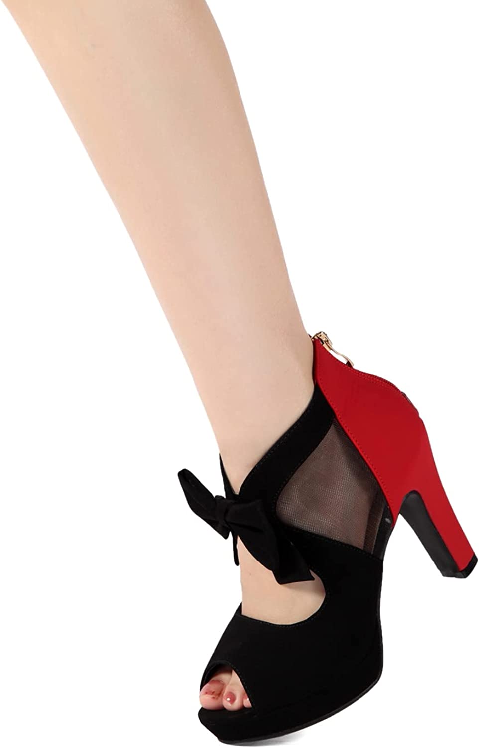 Open Toe Platform High Heel Shoes Bows Strappy Sandals