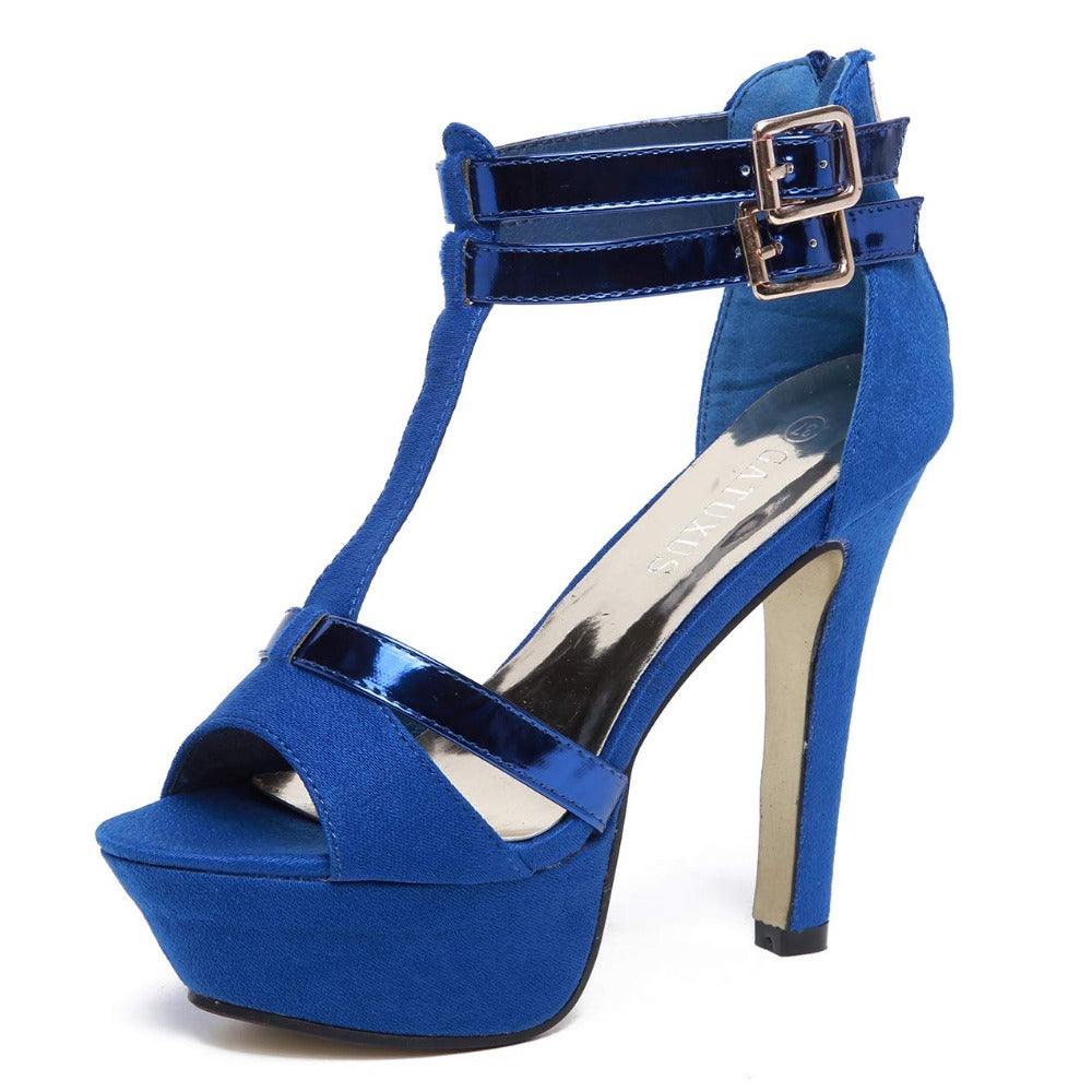 Open Toe Platform Strappy High Heel Shoes