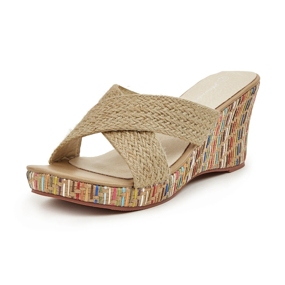 Womens Pu Casual Summer Wedge Heel Sandals | Wedge heel sandals, T strap  sandals, Summer wedges